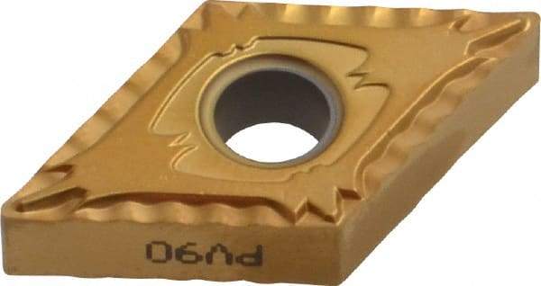 Kyocera - DNMG431 XP Grade PV90 Cermet Turning Insert - TiN Finish, 55° Diamond, 1/2" Inscr Circle, 3/16" Thick, 1/64" Corner Radius - Americas Industrial Supply
