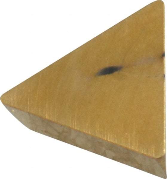 Kyocera - TPG221 T00320 Grade A66N Ceramic Turning Insert - Al2O3/TiC/TiN Finish, 60° Triangle, 1/4" Inscr Circle, 1/8" Thick, 1/64" Corner Radius - Americas Industrial Supply