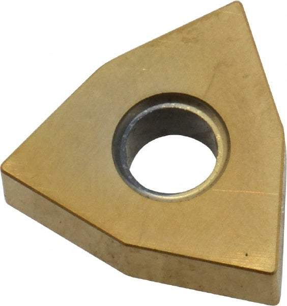 Kyocera - WNGA431 T00625 Grade A66N Ceramic Turning Insert - Al2O3/TiC/TiN Finish, 80° Trigon, 1/2" Inscr Circle, 3/16" Thick, 1/64" Corner Radius - Americas Industrial Supply