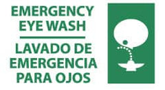 NMC - "Emergency Eye Wash", 10" Long x 18" Wide, Rigid Plastic Safety Sign - Rectangle, 0.05" Thick, Use for First Aid - Americas Industrial Supply