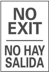 NMC - No Exit, Plastic Exit Sign - 14" Wide x 20" High, English/Spanish - Americas Industrial Supply
