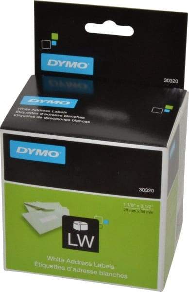 Dymo - 3-1/2" Long, White Die Cut Paper with Semi Perm. Adhesive Shipping Label - For DYMO LabelWriter Printers - Americas Industrial Supply