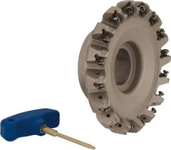 Iscar - 5" Cut Diam, 1-1/2" Arbor Hole, 0.138" Max Depth of Cut, 45° Indexable Chamfer & Angle Face Mill - 16 Inserts, ONHU 0505\xB6OXMT 0507\xB6S845 SN.U 1305 Insert, Right Hand Cut, 16 Flutes, Series Helido - Americas Industrial Supply