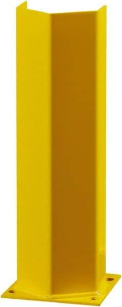 Hallowell - 24" High, Yellow Steel Post Protector - 7" Wide x 7" Long Mounting Plate, 16 Lb - Americas Industrial Supply