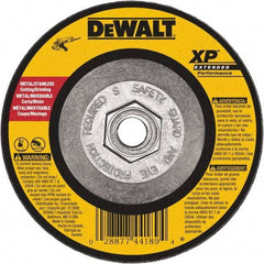 DeWALT - 24 Grit, 9" Wheel Diam, 1/8" Wheel Thickness, Type 27 Depressed Center Wheel - Zirconia Alumina, Resinoid Bond, 6,600 Max RPM, Compatible with Angle Grinder - Americas Industrial Supply