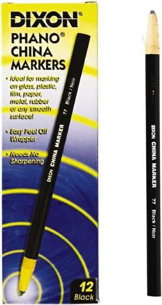 DIXON - Black China Marker - Soft Crayon Tip, Wax - Americas Industrial Supply