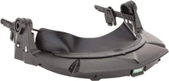 MSA - Plastic Face Shield Frame - Black, Debris Control, Compatible with MSA Slotted Caps & MSA Slotted Hard Hats - Americas Industrial Supply