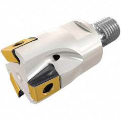 Iscar - 3/4" Cut Diam, 0.315" Max Depth of Cut, 1.18" OAL, Indexable Square Shoulder End Mill - T490 LN.T 0804 Inserts, M10 Modular Connection, 90° Lead Angle, Through Coolant, Series Helitang - Americas Industrial Supply