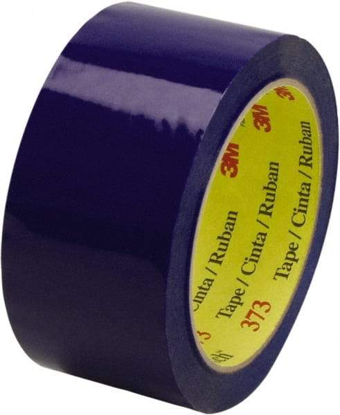 3M - 2" x 55 Yd Blue Rubber Adhesive Sealing Tape - Polypropylene Film Backing, 2.5 mil Thick, 60 Lb Tensile Strength, Series 373 - Americas Industrial Supply