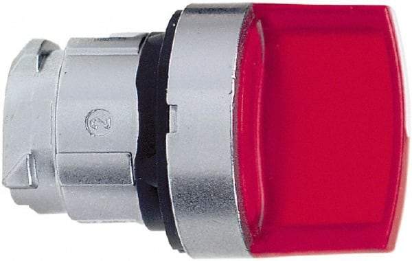 Schneider Electric - 22mm Mount Hole, 3 Position, Handle Operated, Selector Switch - Red, Momentary (MO), Illuminated, Shock, Vibration and Water Resistant - Americas Industrial Supply