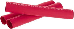 3M - 9" Long, 4:1, Polyolefin Heat Shrink Electrical Tubing - Red - Americas Industrial Supply