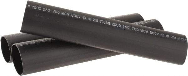 3M - 12" Long, 4:1, Polyolefin Heat Shrink Electrical Tubing - Black - Americas Industrial Supply