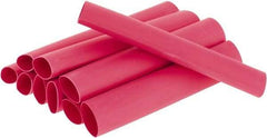 3M - 6" Long, 3:1, Polyolefin Heat Shrink Electrical Tubing - Red - Americas Industrial Supply