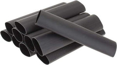 3M - 6" Long, 3:1, Polyolefin Heat Shrink Electrical Tubing - Black - Americas Industrial Supply