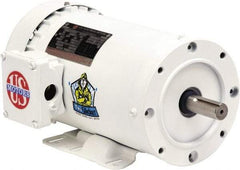 US Motors - 3 hp, TEFC Enclosure, No Thermal Protection, 3,490 RPM, 208-230/460 Volt, 60 Hz, Three Phase Premium Efficient Motor - Size 145 Frame, C-Face with Base Mount, 1 Speed, Double Sealed Ball Bearings, 8.1-7.2/3.6 Full Load Amps, F Class Insulation - Americas Industrial Supply