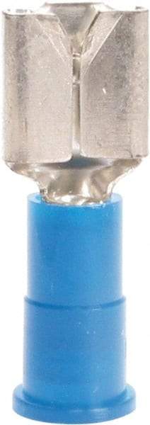 3M - 16 to 14 AWG, Vinyl, Partially Insulated, Female Wire Disconnect - 1/4 Inch Wide Tab, Blue, RoHS 2011/65/EU Compliant - Americas Industrial Supply