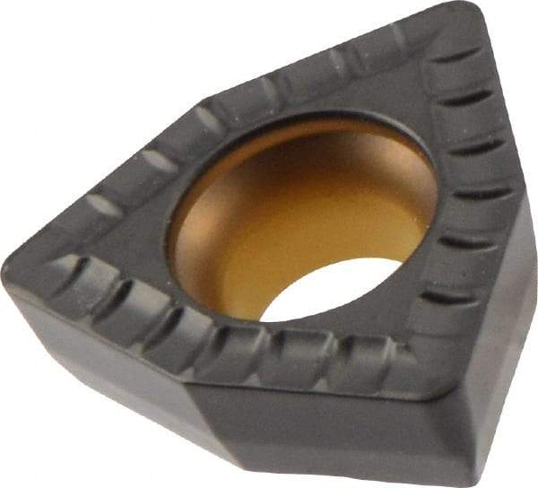 Kennametal - DFT06T308 MD Grade KCU25 Carbide Indexable Drill Insert - AlTiN Finish, Trigon, 10mm Inscribed Circle - Americas Industrial Supply