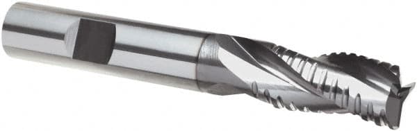 Guhring - 5/16", 13/16" LOC, 5/16" Shank Diam, 2-1/2" OAL, 3 Flute, Solid Carbide Square End Mill - Single End, Uncoated, Spiral Flute, 29/30/31° Helix, Centercutting, Right Hand Cut, Right Hand Flute, Series 4266 - Americas Industrial Supply