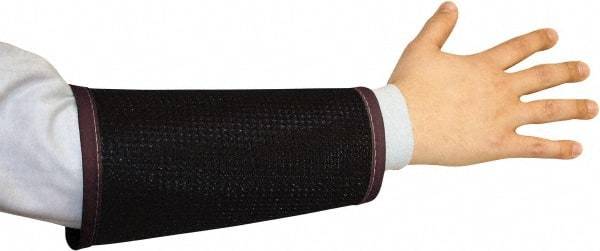 PRO-SAFE - Size L, Maroon & Black Cane Mesh Sleeve - 9" Long Sleeve, Cut Resistance Level 4, Hook & Loop - Americas Industrial Supply