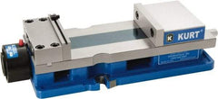 Kurt - 6" Jaw Width, 9" Jaw Opening Capacity, Horizontal Stationary Machine Vise - Hydraulic Operation, 1 Station, 20.568" Long x 4.86" High x 1-47/64" Deep, 1.735" Jaw Height, 12,600 Lb Max Clamp Force, Ductile Iron - Americas Industrial Supply