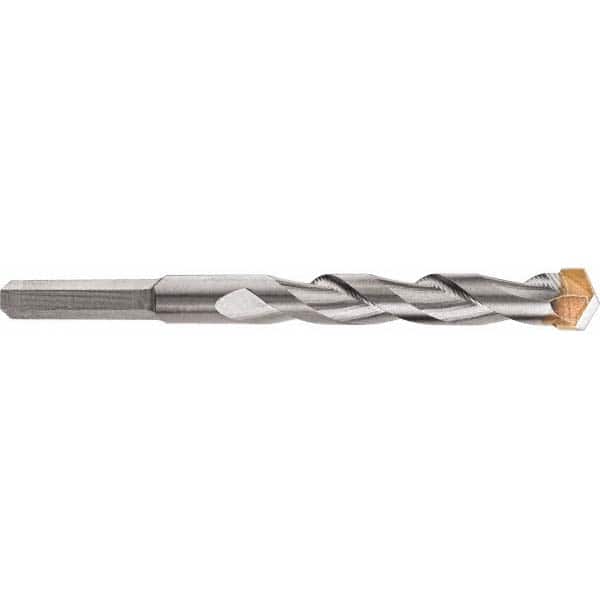 DeWALT - 3/16" Diam, Round with Flats Shank, Carbide-Tipped Rotary & Hammer Drill Bit - Americas Industrial Supply