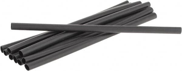 3M - 6" Long, 2:1, Polyolefin Heat Shrink Electrical Tubing - Black - Americas Industrial Supply