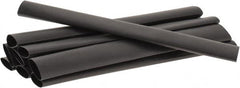 3M - 6" Long, 2:1, Polyolefin Heat Shrink Electrical Tubing - Black - Americas Industrial Supply