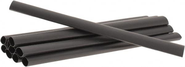 3M - 6" Long, 2:1, Polyolefin Heat Shrink Electrical Tubing - Black - Americas Industrial Supply