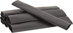 3M - 6" Long, 2:1, Polyolefin Heat Shrink Electrical Tubing - Black - Americas Industrial Supply