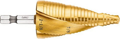 DeWALT - 2 Hole Sizes, 7/8 to 1-1/8" Hole Diam High Speed Steel Split Point Step Drill Bit - Americas Industrial Supply