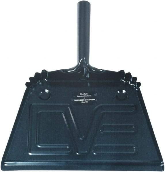 Ability One - 13" Wide Handheld Dustpan - Steel Body, 4" Handle, Black - Americas Industrial Supply