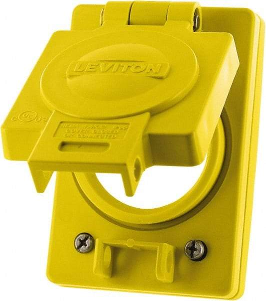 Leviton - 1 Gang, (0) Knockouts, PVC Rectangle Floor Box - Americas Industrial Supply