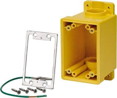 Leviton - 1 Gang, (2) 1" Knockouts, PVC Rectangle Outlet Box - 152.4mm Overall Height x 79.4mm Overall Width x 88.9mm Overall Depth - Americas Industrial Supply