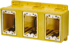 Leviton - 3 Gang, (6) 1" Knockouts, PVC Rectangle Outlet Box - 276.2mm Overall Height x 3-1/2" Overall Depth - Americas Industrial Supply