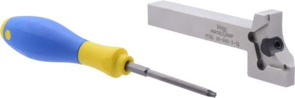 Iscar - External Thread, 0.7874" Max Depth of Cut, 3mm Min Groove Width, 135mm OAL, Left Hand Indexable Grooving Cutoff Toolholder - 16mm Shank Height x 16mm Shank Width, PENTA D Insert Style, PCH Toolholder Style, Series PentaCut - Americas Industrial Supply