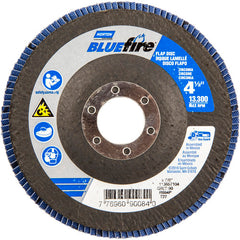 ‎4-1/2 × 7/8″ BlueFire Fiberglass HD Flat Flap Disc Type 27 P80 Grit R884P1 Zirconia Alumina - Americas Industrial Supply