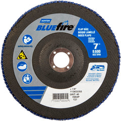 7 × 7/8″ BlueFire Fiberglass HD Flat Flap Disc Type 27 P40 Grit R884P1 Zirconia Alumina - Americas Industrial Supply