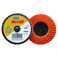2″ Blaze Plastic Flat Mini Flap Disc TR (Type III) Type 27 36 Grit R980P Premium Ceramic Alumina - Americas Industrial Supply