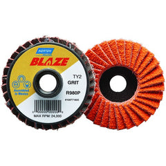 2″ Blaze Plastic Flat Mini Flap Disc TS (Type II) Type 27 60 Grit R980P Premium Ceramic Alumina - Americas Industrial Supply