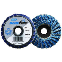 3″ BlueFire Plastic Flat Mini Flap Disc TS (Type II) Type 27 P80 Grit R884P1 Zirconia Alumina - Americas Industrial Supply