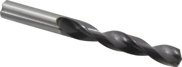 Accupro - 14mm 140° Solid Carbide Jobber Drill - AlTiN Finish, Right Hand Cut, Spiral Flute, Straight Shank, 138mm OAL, Standard Point - Americas Industrial Supply