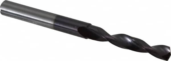 Accupro - 7mm 140° Solid Carbide Jobber Drill - AlTiN Finish, Right Hand Cut, Spiral Flute, Straight Shank, 96mm OAL, Standard Point - Americas Industrial Supply