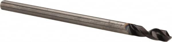 Accupro - 1/8" 140° Spiral Flute Solid Carbide Screw Machine Drill Bit - AlTiN Finish, Right Hand Cut, 11.9mm Flute Length, 60mm OAL, Standard Point, Straight Shank, Through Coolant - Americas Industrial Supply
