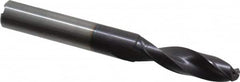Accupro - 11mm 140° Spiral Flute Solid Carbide Screw Machine Drill Bit - AlTiN Finish, Right Hand Cut, 41.3mm Flute Length, 102mm OAL, Standard Point, Straight Shank, Through Coolant - Americas Industrial Supply