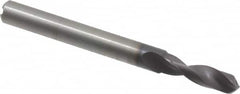 Accupro - 13/64" 140° Spiral Flute Solid Carbide Screw Machine Drill Bit - AlTiN Finish, Right Hand Cut, 19.3mm Flute Length, 66mm OAL, Standard Point, Straight Shank, Through Coolant - Americas Industrial Supply