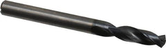 Accupro - 6mm 140° Spiral Flute Solid Carbide Screw Machine Drill Bit - AlTiN Finish, Right Hand Cut, 22.5mm Flute Length, 66mm OAL, Standard Point, Straight Shank, Through Coolant - Americas Industrial Supply