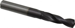 Accupro - 7/16" 140° Spiral Flute Solid Carbide Screw Machine Drill Bit - AlTiN Finish, Right Hand Cut, 41.7mm Flute Length, 102mm OAL, Standard Point, Straight Shank, Through Coolant - Americas Industrial Supply