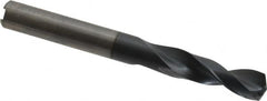 Accupro - 8mm 140° Spiral Flute Solid Carbide Screw Machine Drill Bit - AlTiN Finish, Right Hand Cut, 30mm Flute Length, 76mm OAL, Standard Point, Straight Shank, Through Coolant - Americas Industrial Supply