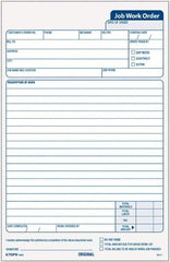 TOPS - 50 Sheet, 5-1/2 x 8-1/2", Work Order Pad - White - Americas Industrial Supply
