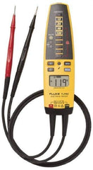 Fluke - 10.2 VAC/VDC to 600 VAC/VDC, Voltage Tester - LCD and LED Display, +/-2% Basic DC Accuracy, AAA Power Supply - Americas Industrial Supply